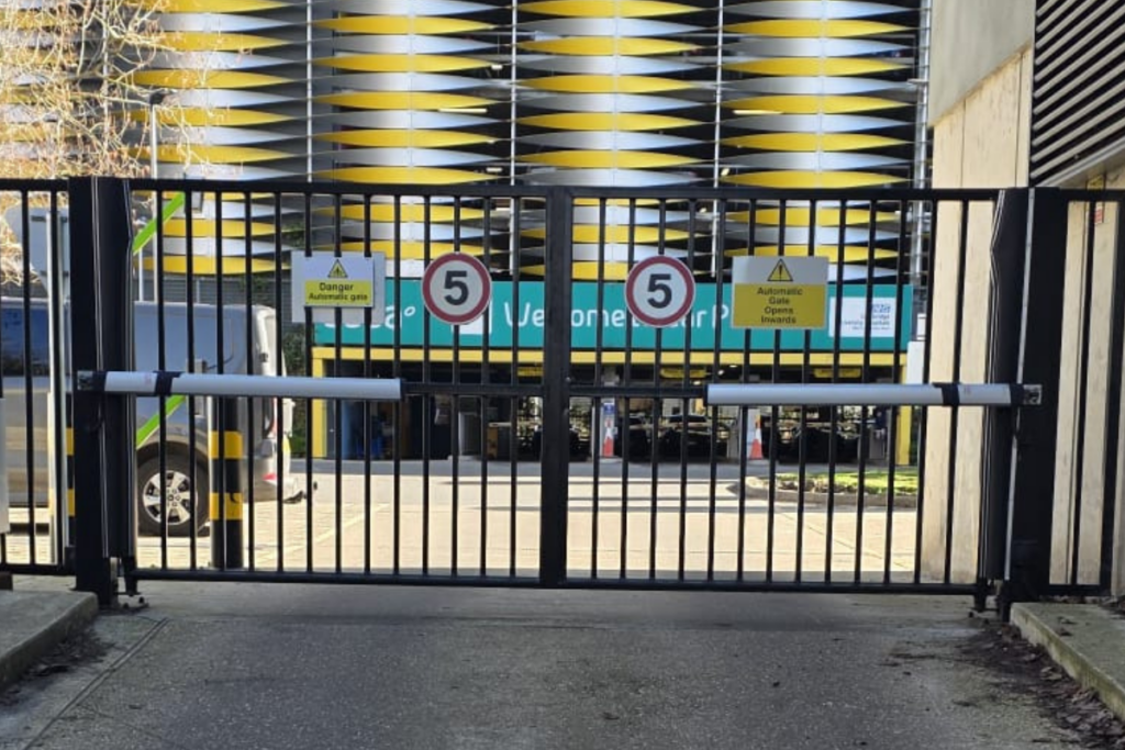 Automated swing gate maintenance contract Papworth Hospital Cambridge Cambridgeshire — IGB Systems gate and barrier engineers